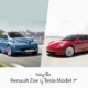 مقایسه جامع Renault Zoe و Tesla Model 3